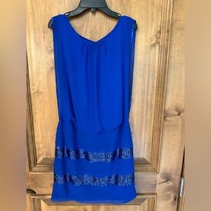 Vibrant blue mini cocktail/party dress size 4